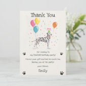 ダルメシアンの子犬の誕生日お礼カード 招待状 (スタンド正面)