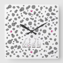 ダルメシアンの気持ち。 スクエア壁時計