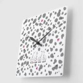 ダルメシアンの気持ち。 スクエア壁時計 (傾斜)