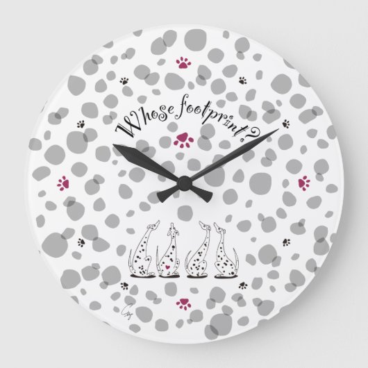 ダルメシアンの気持ち。 ラージ壁時計 (正面)