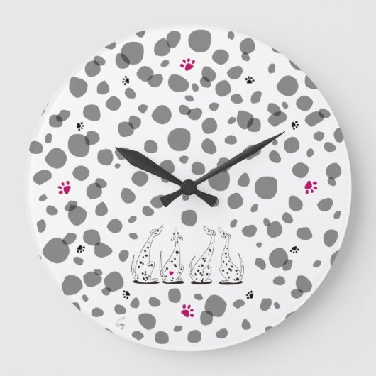 ダルメシアンの気持ち。 ラージ壁時計 (正面)
