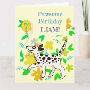 ダルメシアンの犬がパウスムージーな誕生日を願っています カード
