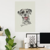 ダルメシアンの犬の肖像画 実物主義 水彩画 ポスター (ホームオフィス)