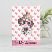 ダルメシアンの面白いバレンタインデーのカード 犬の愛を込めて シーズンカード (スタンド正面)