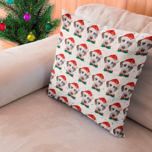 ダルメシアン犬のクリスマス クッション