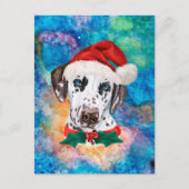 ダルメシアン犬のクリスマス シーズンポストカード (正面)