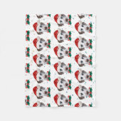 ダルメシアン犬のクリスマス フリースブランケット (正面)