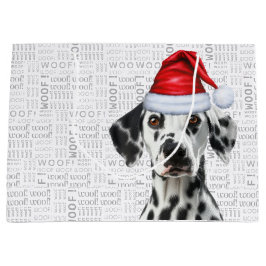 ダルメシアン犬のクリスマス・ユーモアデザイン ラージペーパーバッグ