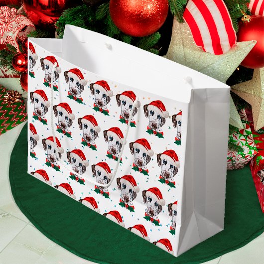 ダルメシアン犬のクリスマス ラージペーパーバッグ