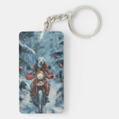 ダルメシアン犬のバイク乗りクリスマス キーホルダー (裏面)