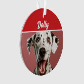 ダルメシアン犬の名前の写真 ホリデークリスマス オーナメント (正面)