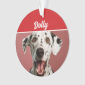 ダルメシアン犬の名前の写真 ホリデークリスマス オーナメント (正面)
