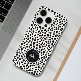 ダルメシアン犬の抽象的パターンモノグラム iPhone 16 PROケース