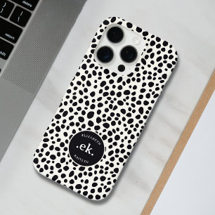 ダルメシアン犬の抽象的パターンモノグラム iPhone 16 PROケース