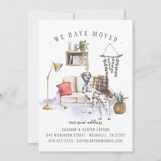 ダルメシアン犬 | 転居のお知らせ 案内状 (正面)