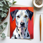 ダルメシアン絵画犬ペットカード