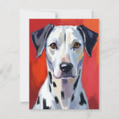 ダルメシアン絵画犬ペットカード (正面)