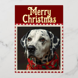 ダルメシアン クリスマス 箔シーズンカード