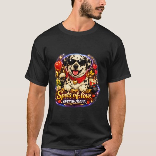 ダルメシアン チャーム - “いたるところに愛の斑点。” Tシャツ (正面)