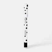 ダルメシアン ドット、スポット、黒と白、お名前 iPhone 16ケース (右側面)