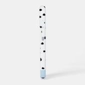ダルメシアン ドット、スポット、黒と白、お名前 iPhone 16ケース (左側面)