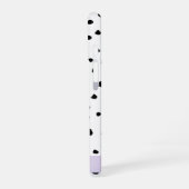 ダルメシアン ドット、スポット、黒と白、お名前 iPhone 16ケース (左側面)