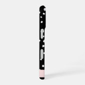 ダルメシアン ドット、スポット、黒と白、お名前 iPhone 16ケース (右側面)