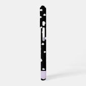 ダルメシアン ドット、スポット、黒と白、お名前 iPhone 16ケース (左側面)