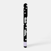 ダルメシアン ドット、スポット、黒と白、お名前 iPhone 16ケース (右側面)