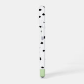 ダルメシアン ドット、スポット、黒と白、お名前 iPhone 16ケース (左側面)