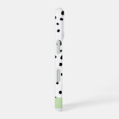 ダルメシアン ドット、スポット、黒と白、お名前 iPhone 16ケース (右側面)