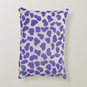 ダルメシアン プリント 紫と白 アクセントクッション (裏面(縦))