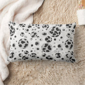ダルメシアン ポルカドット ブラックアンドホワイト ランバークッション (ブランケット)