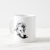 ダルメシアン マグカップ – 手描きの斑点犬 コーヒーマグ (正面左)