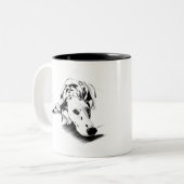 ダルメシアン マグカップ - 手描きの斑点犬 コーヒー マグ (正面左)