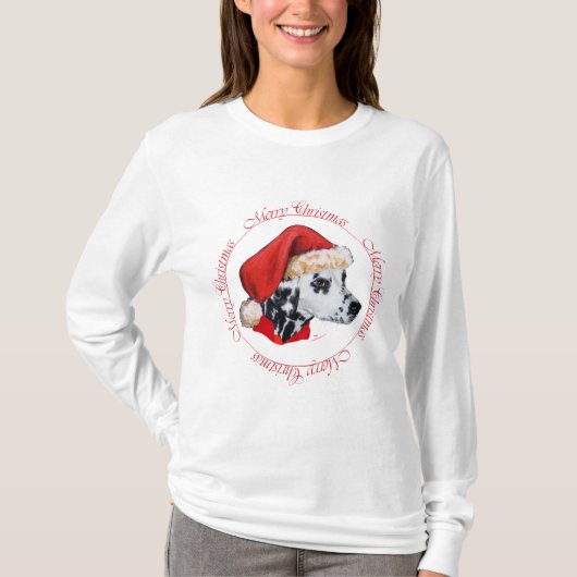 ダルメシアン メリークリスマス Tシャツ (正面)