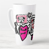 ダルメシアン 可愛い カフェラテマグ (左アングル)