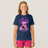 ダルメシアン+子犬+アイリス+花+ドッグ+アート Tシャツ (正面フル)