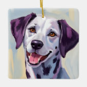 ダルメシアン | 水彩画の犬のペットアート セラミックオーナメント (正面)