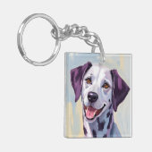 ダルメシアン | 水彩画の犬の絵 キーホルダー (正面左)