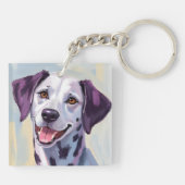 ダルメシアン | 水彩画の犬の絵 キーホルダー (裏面)