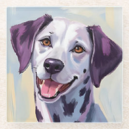 ダルメシアン | 水彩画スタイルの犬のペットアート ガラスコースター