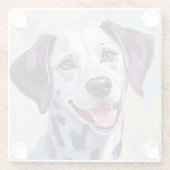 ダルメシアン | 水彩画スタイルの犬のペットアート ガラスコースター (裏面)
