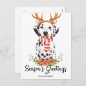 ダルメシアン 犬のクリスマス シーズン グリーティング シーズンポストカード (正面/裏面)