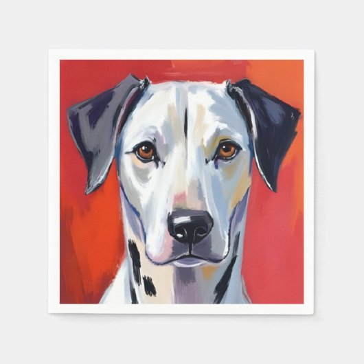ダルメシアン | 犬の絵 ペット 水彩画 スタンダードカクテルナプキン (正面)