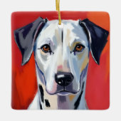 ダルメシアン | 犬の絵 ペット 水彩画 セラミックオーナメント (正面)