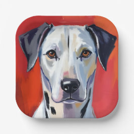 ダルメシアン | 犬の絵 ペット 水彩画 ペーパープレート