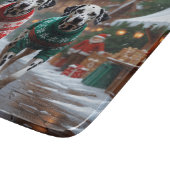 ダルメシアン 犬 クリスマス 雪 冬の休日 カッティングボード (角)