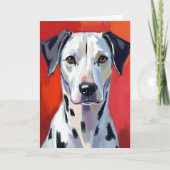ダルメシアン 絵画 犬 ペット カード (正面)