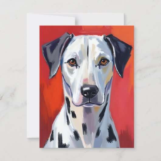 ダルメシアン 絵画 犬 ペット サンキューカード (正面)